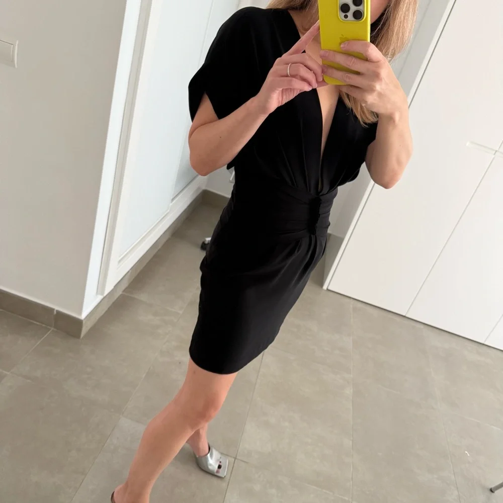 IRO PARIS “Gastona” Black Low-Cut Mini Dress Size 34 XS 0 2 - Picture 6 of 12
